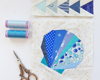 Clamshell Quilt Block Pattern: 4 Sizes, Foundation Paper Piecing (PDF Pattern)