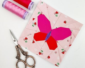 Butterfly Quilt Block Pattern: Easy FPP Design (PDF Download)
