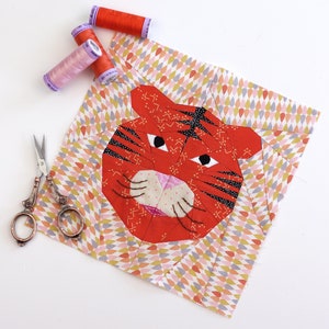Tiger Quilt Block Pattern: Foundation Paper Piecing (PDF Download)