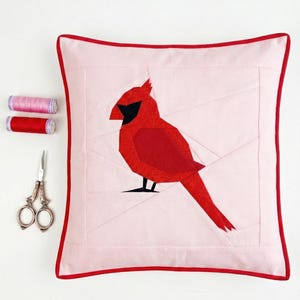 Kardynał 5 rozmiarów, natychmiastowe pobranie pliku PDF, wzór bloku kołdry (z wykorzystaniem techniki pikowania papieru)