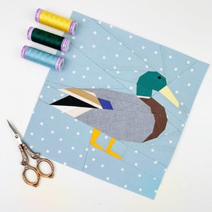 Mallard duck Quilt Block Pattern, Duck pattern, PDF Instant download, Foundation Paper Piecing Pattern