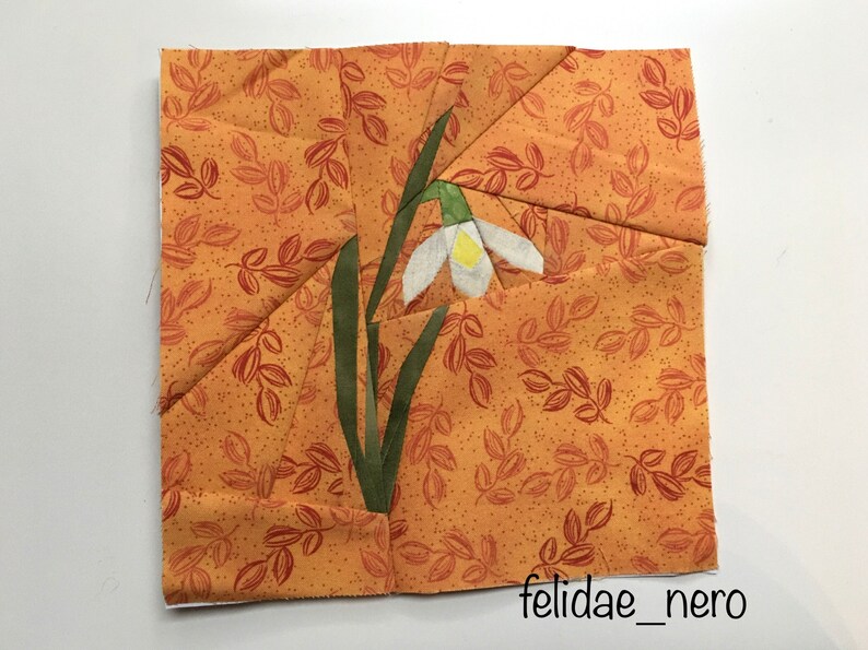 Snowdrop Quilt Block Pattern Snowdrop Pattern PDF Instant Etsy