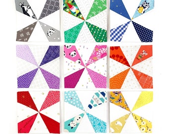 Kaleidoscope Quilt Block Pattern, 9 sizes PDF Pattern instant download, Quilt Pattern