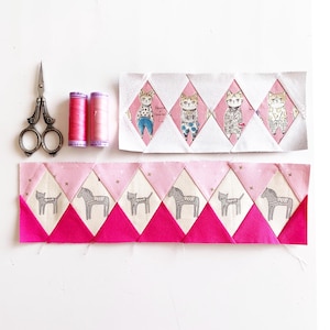 The ultimate diamond border quilt block pattern set of 12 different sizes for amazing quilt block borders, great beginner friendly quilt block pattern for stunning quilt borders.
