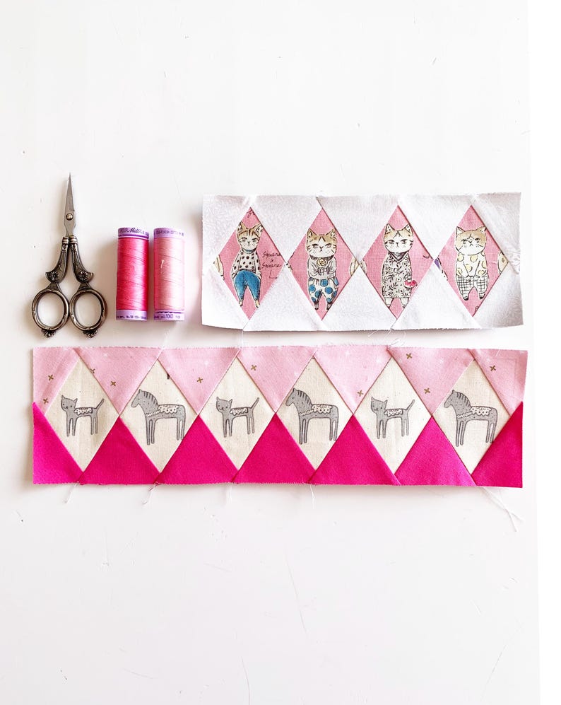 The ultimate diamond border quilt block pattern set of 12 different sizes for amazing quilt block borders, great beginner friendly quilt block pattern for stunning quilt borders.