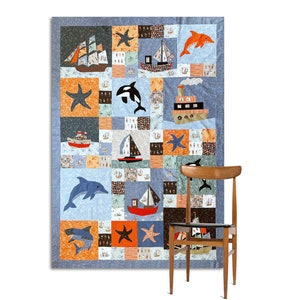 Nautical Quilt Pattern, Set of 9 PDF pattern instant download, Foundation Paper Piecing Pattern, Boat Quilt