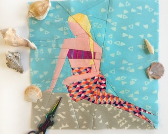 Mermaid Quilt Block Pattern: Foundation Paper Piecing (PDF Download)