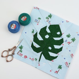 Monstera Leaf Quilt Block Pattern: Foundation Paper Piecing (PDF Download)