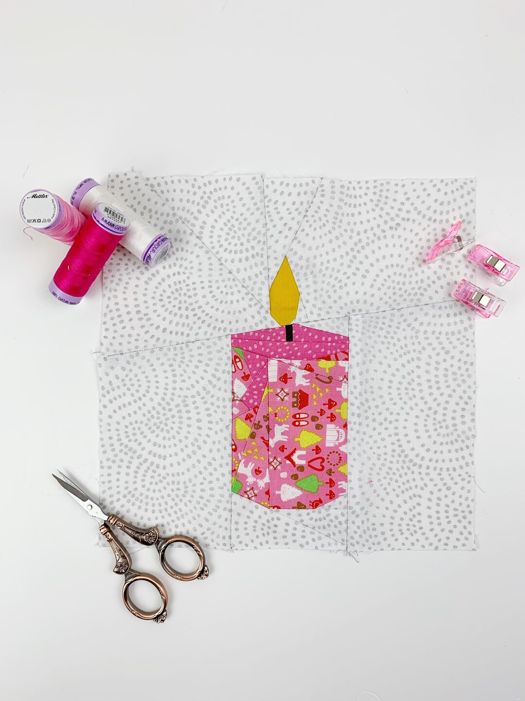 Candle Quilt Block Pattern Candle Pattern PDF Instant Etsy