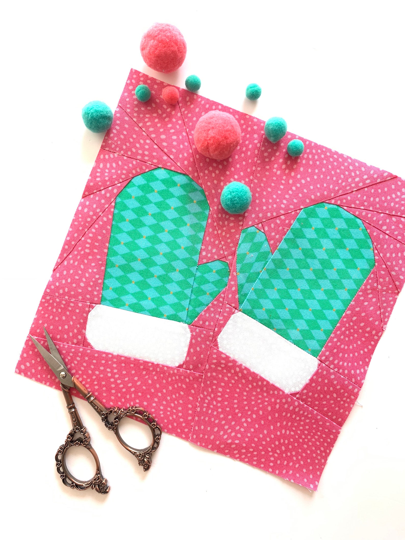 Mittens Quilt Block, PDF Instant Download, FPP Pattern - Etsy