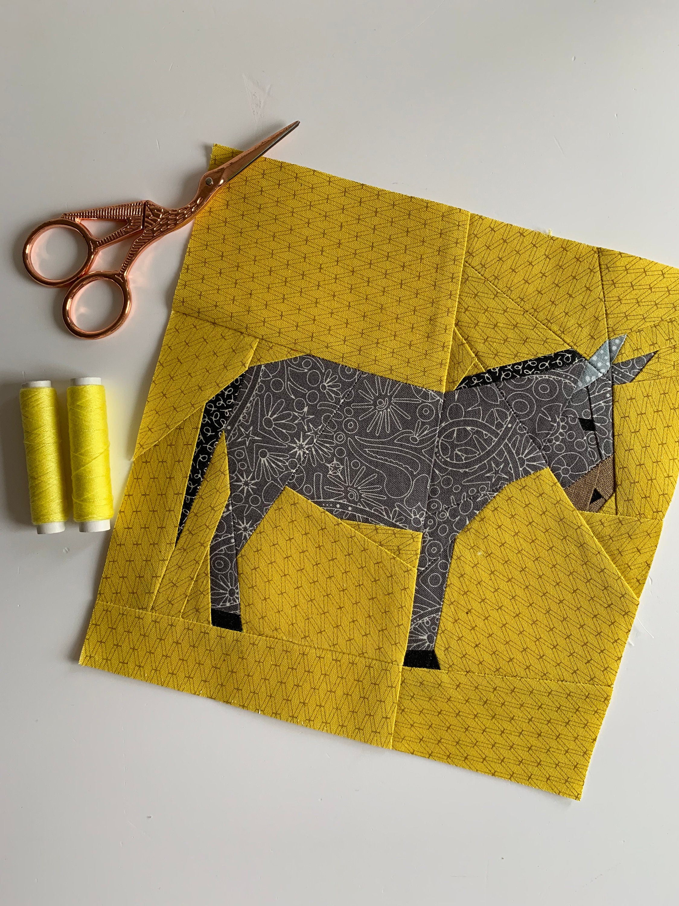 Donkey Quilt Block Pattern PDF Instant Download Patchwork Etsy