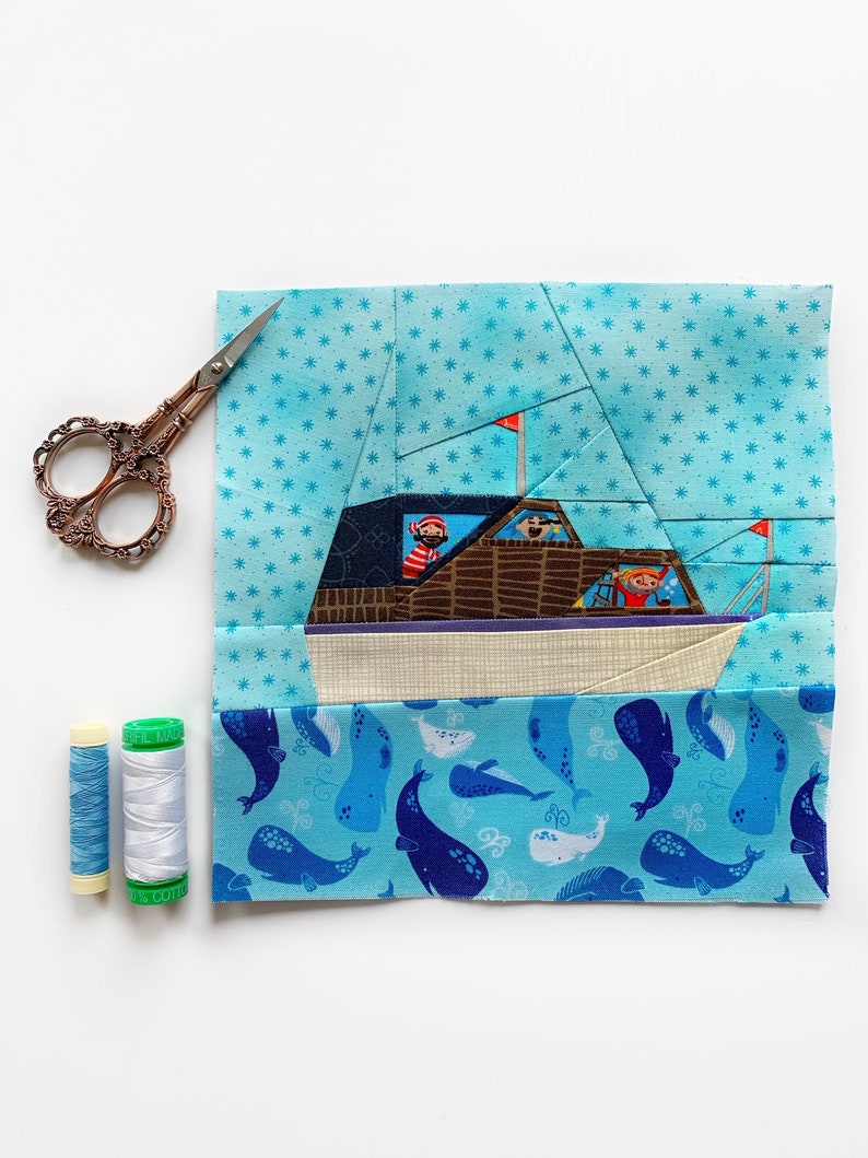 Motor Boat Quilt Block Pattern PDF Instant Download Boat | Etsy