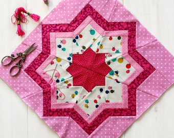 Star Quilt Block Pattern, PDF instant download, Foundation Paper Pieced