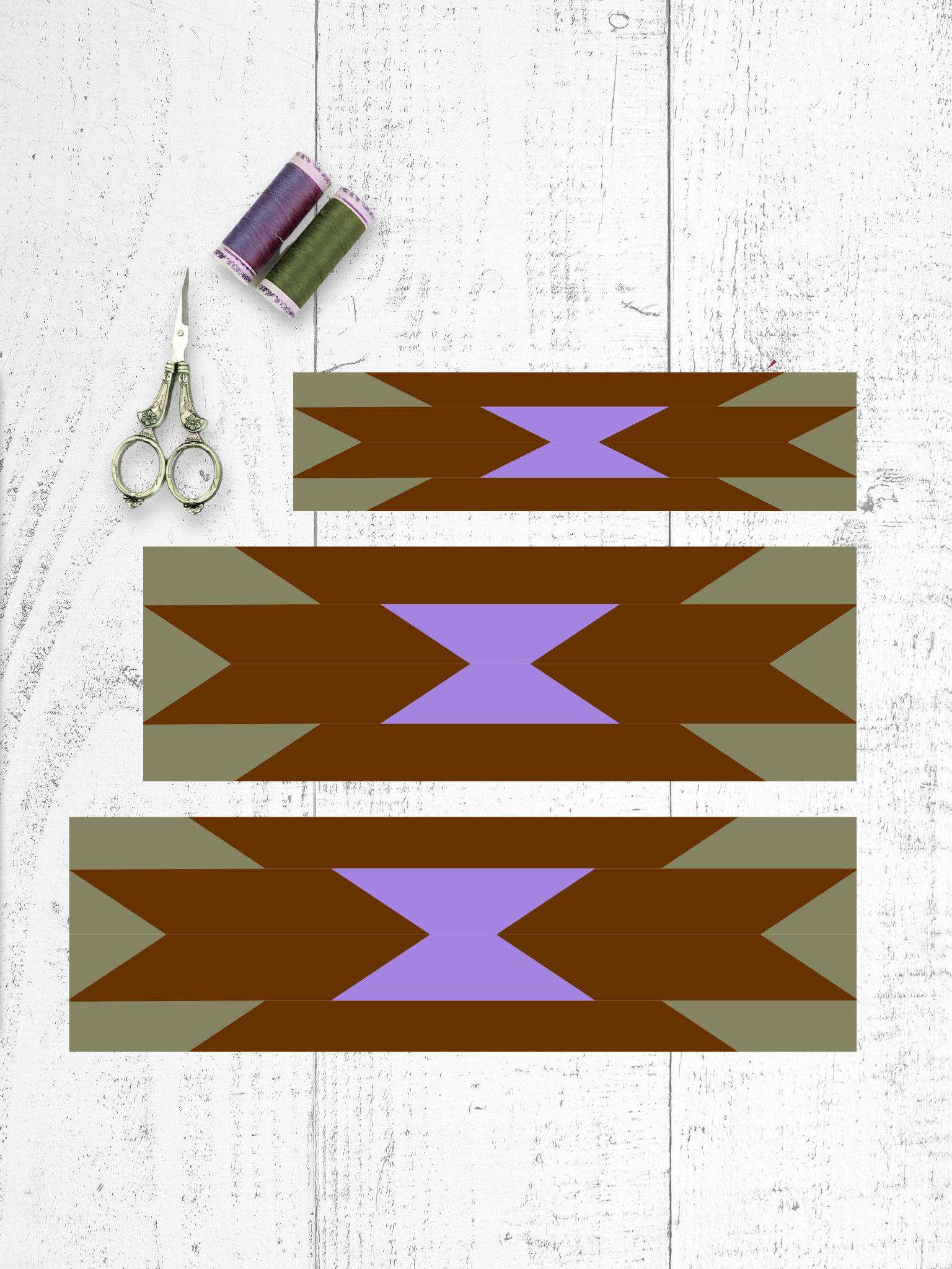 Southwest Quilt Border Block Pattern: Aztec Design, 3 Sizes (PDF ...