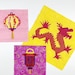 Chinese Lunar New Year Quilt Block Pattern, 7 Designs, Dragon ...