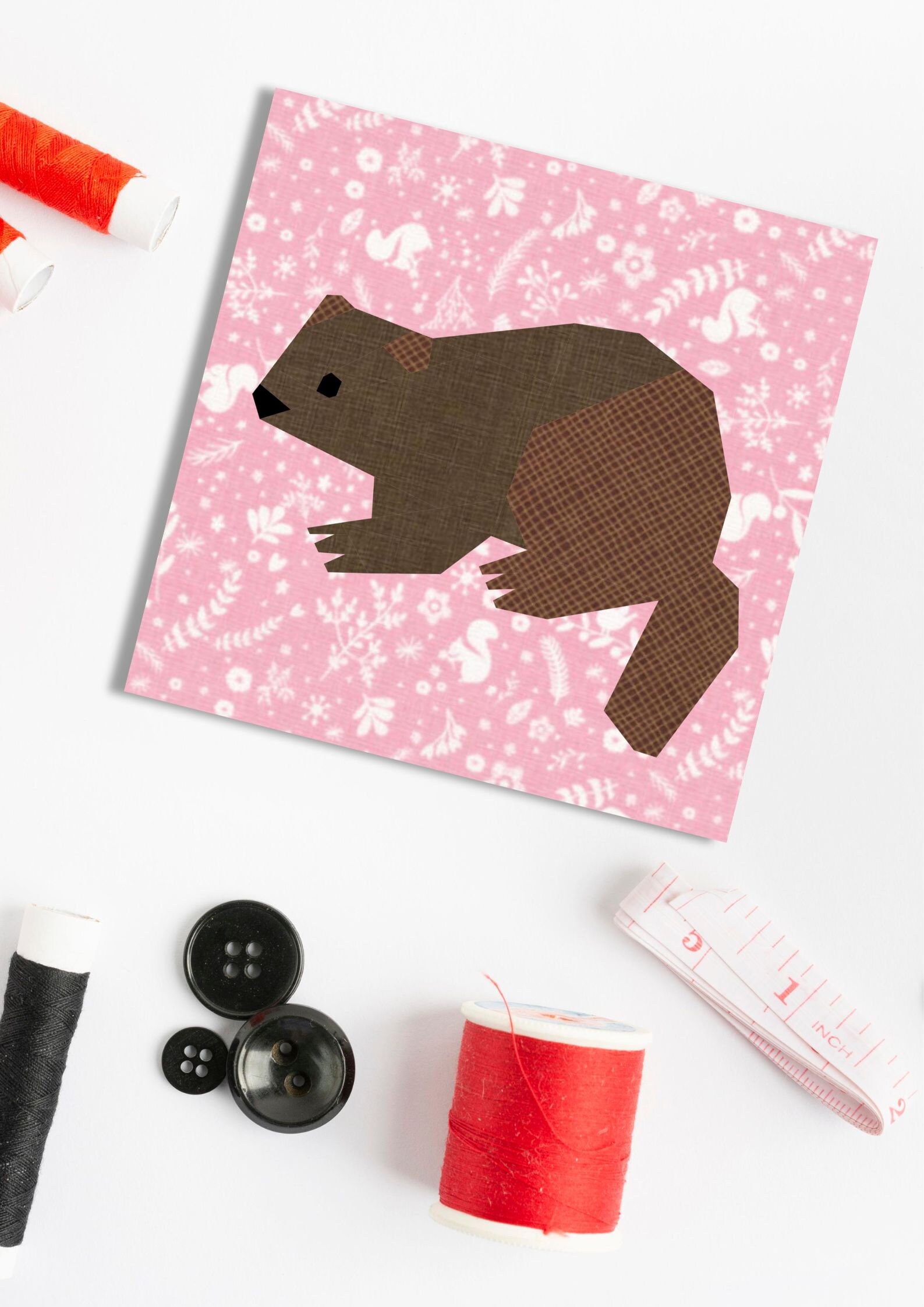 Beaver Paper Piecing Pattern, 4 Sizes, Woodland Creatures Quilt (PDF ...