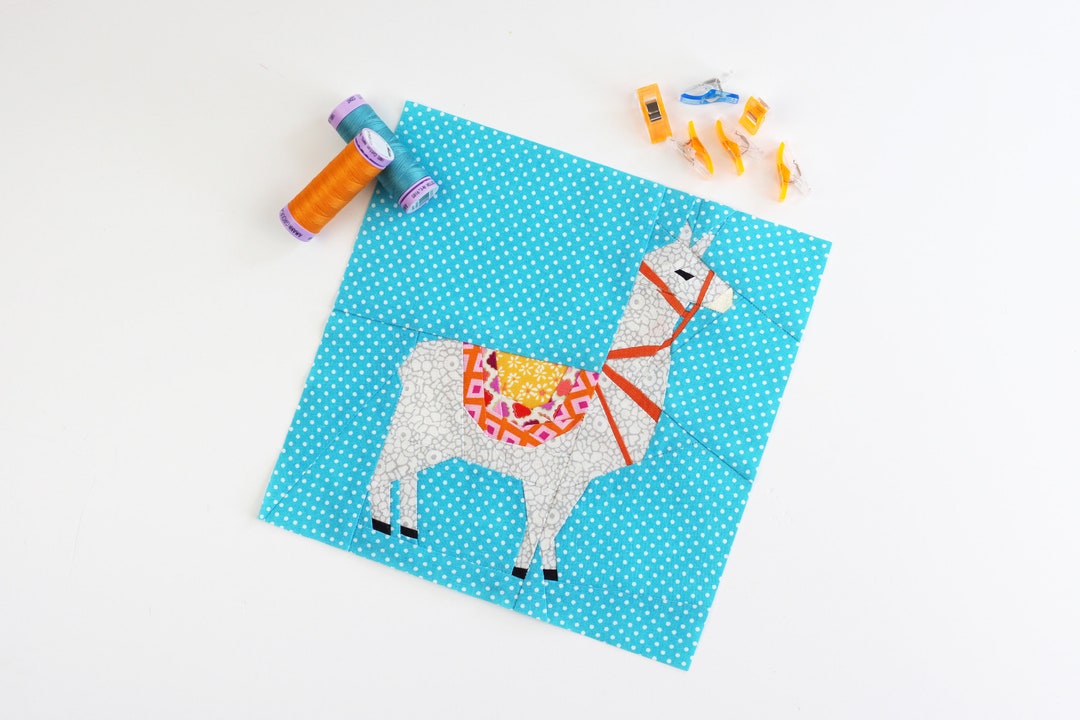 Alpaca Quilt Block Pattern, PDF Instant Download, Foundation Paper