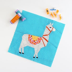 Modello di blocco trapunta in alpaca, download istantaneo PDF, modello di riattacco in carta di fondazione, modello di trapunta moderna
