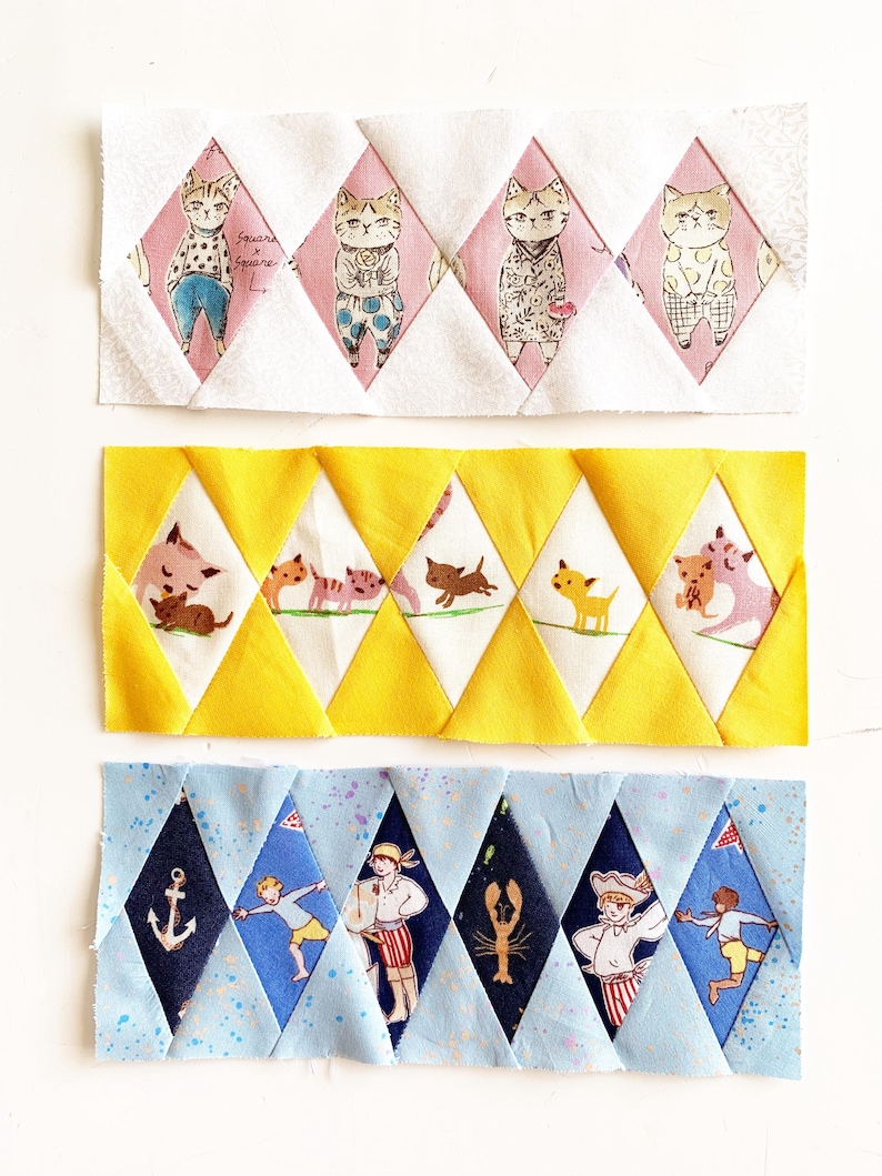 The ultimate diamond border quilt block pattern set of 12 different sizes for amazing quilt block borders, great beginner friendly quilt block pattern for stunning quilt borders.