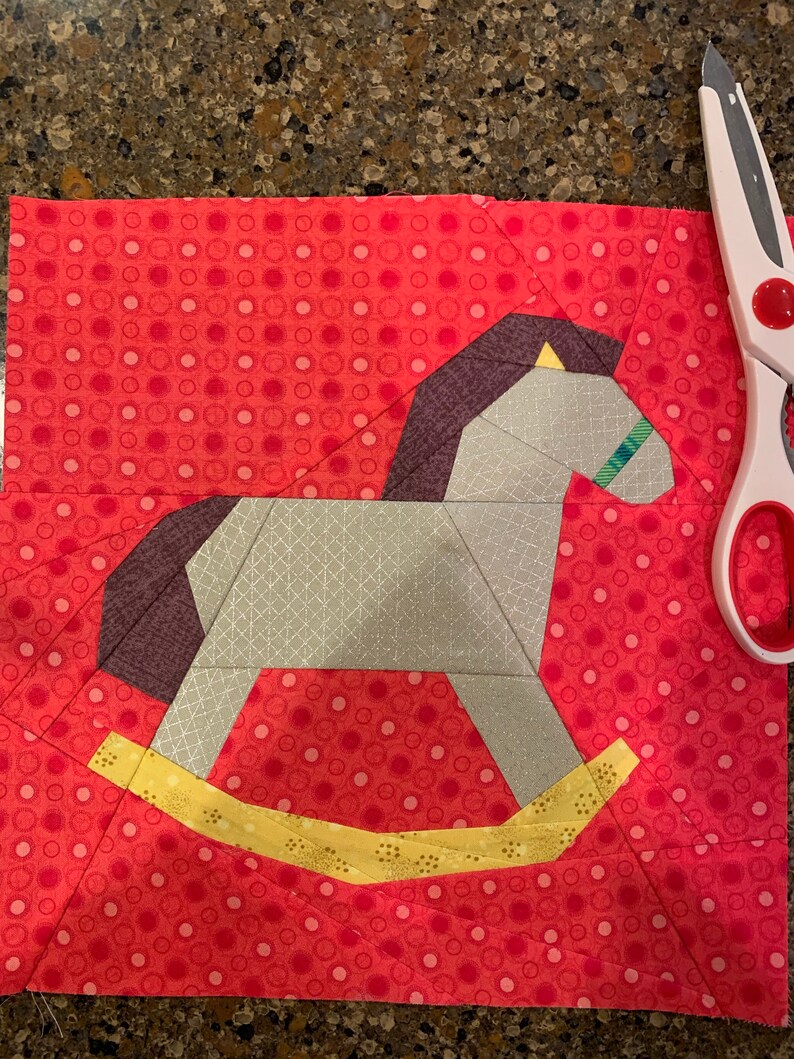 rocking horse quilt block pattern pdf instant download etsy