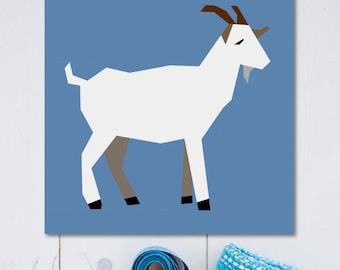 Goat Quilt Block Pattern, 4 sizes PDF Instant download, Foundation Paper Piecing Pattern