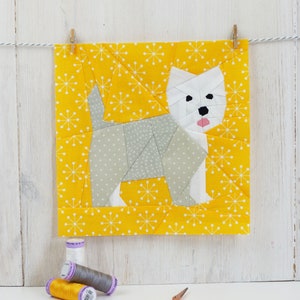 West Highland Terrier Quilt Block Pattern, PDF Instant download,Foundation Paper Piecing Pattern image 5