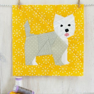 West Highland Terrier Quilt Block Pattern, PDF Instant download,Foundation Paper Piecing Pattern image 3