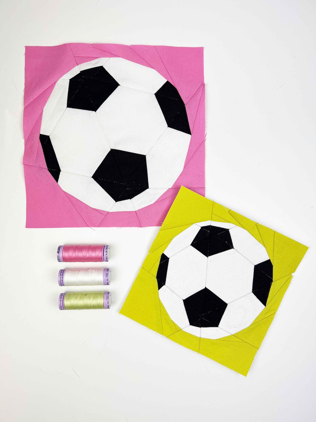 Soccer Ball Quilt Block Pattern, PDF Pattern Instant Download, Modern