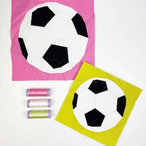 Fußball Quilt Block Block-Muster, PDF Muster sofort-Download, Moderne Quilt Anleitung, Papier, Patchwork-Muster