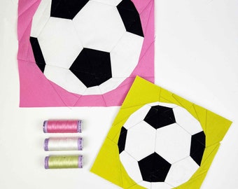 Soccer Ball Quilt Block Pattern, PDF pattern instant download, Modern Quilt Pattern, Foundation Paper Piecing Pattern