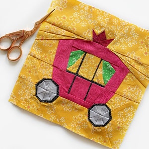 Princess Carriage Quilt Block Pattern: Fairytale Foundation Paper Piecing (PDF)