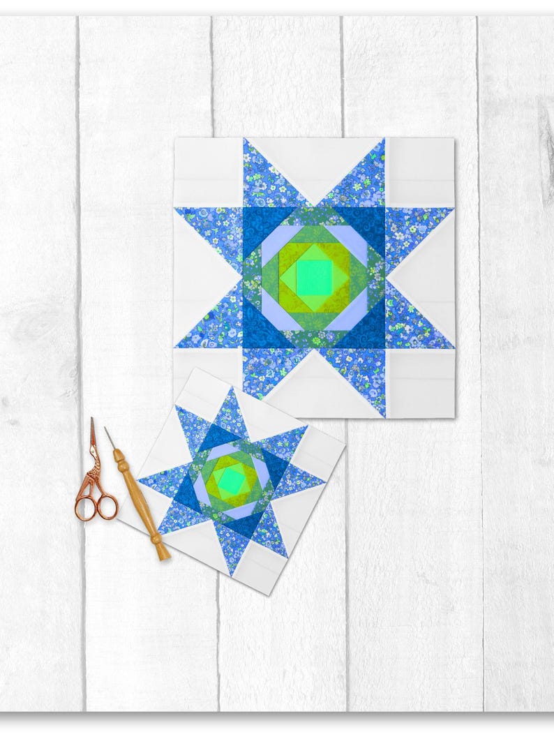 Log Cabin 19 Sizes, Star Quilt Block Pattern Bundle, FPP (PDF Download ...