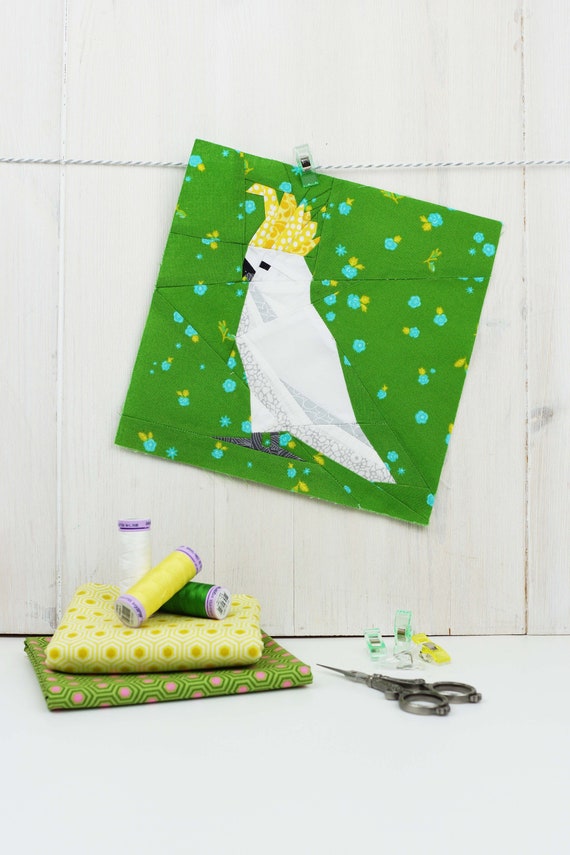 Cockatoo Quilt Block Pattern PDF Instant Download Patchwork | Etsy