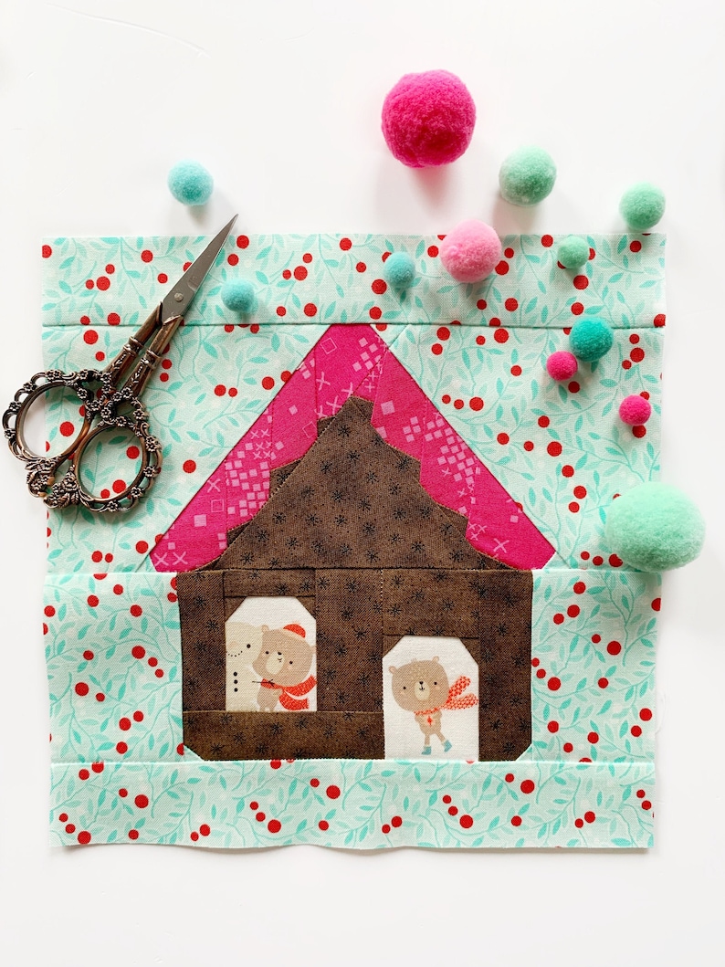 Gingerbread house Quilt Block Pattern Set house quilt | Etsy