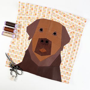 Labrador Quilt Block Pattern, PDF instant download, Nursery Decor, Modern Quilt Pattern