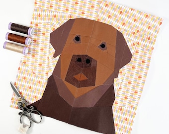 Labrador Quilt Block Pattern, PDF instant download, Nursery Decor, Modern Quilt Pattern
