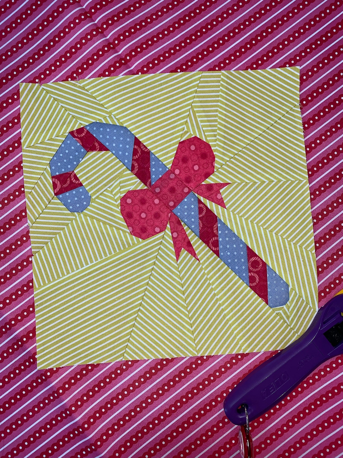 Candy Cane Quilt Block Pattern PDF Instant Download Etsy