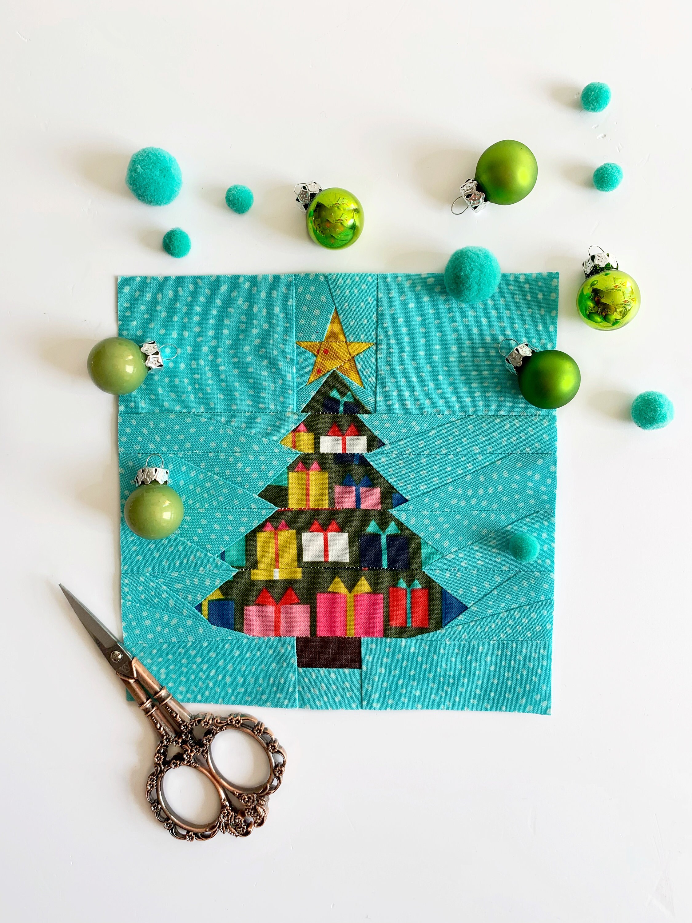 Christmas Tree Quilt Block, 5 Sizes PDF Instant Download, Foundation ...