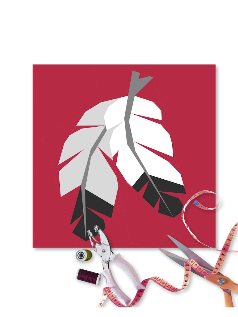 Feathers Quilt Block, 4 Sizes PDF Instant Download, Eagle Feathers FPP ...