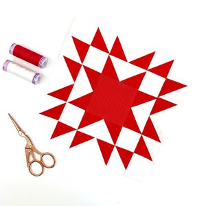 16 Point Star Quilt Block Pattern: Classic Paper Piecing (PDF Download)