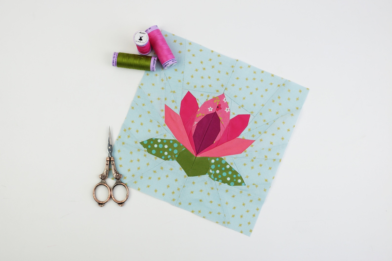 Lotus Flower Quilt Block Pattern PDF Instant Download Etsy