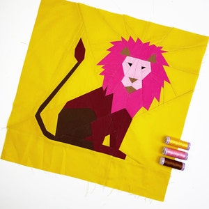 Lion Quilt Block Pattern: African Animal FPP (PDF Download) - Etsy
