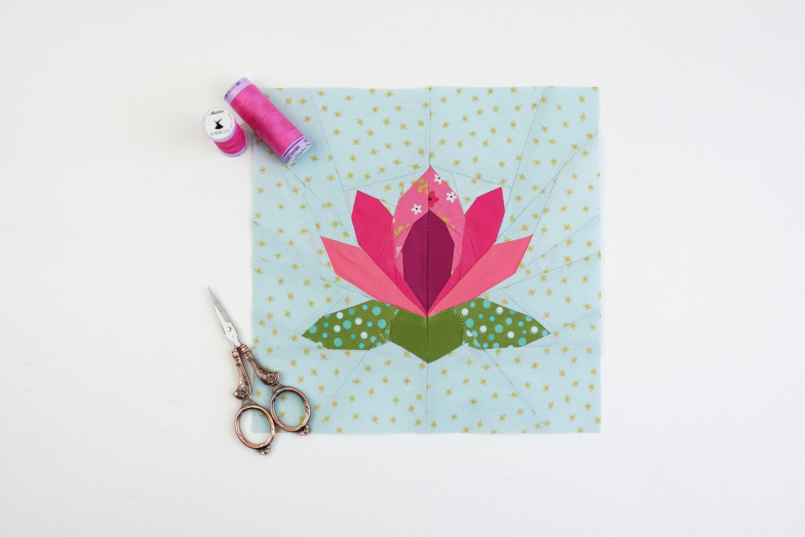 Lotus Flower Quilt Block Pattern PDF Instant Download Etsy