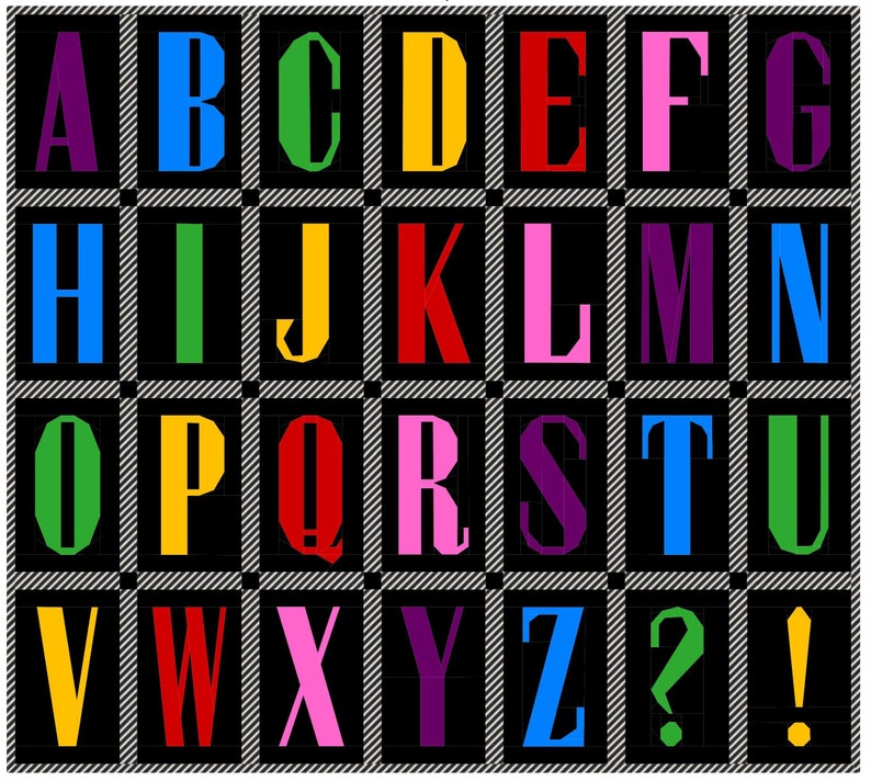 Alphabet FPP Quilt Block Pattern Set: ABC Letters (digital Download ...