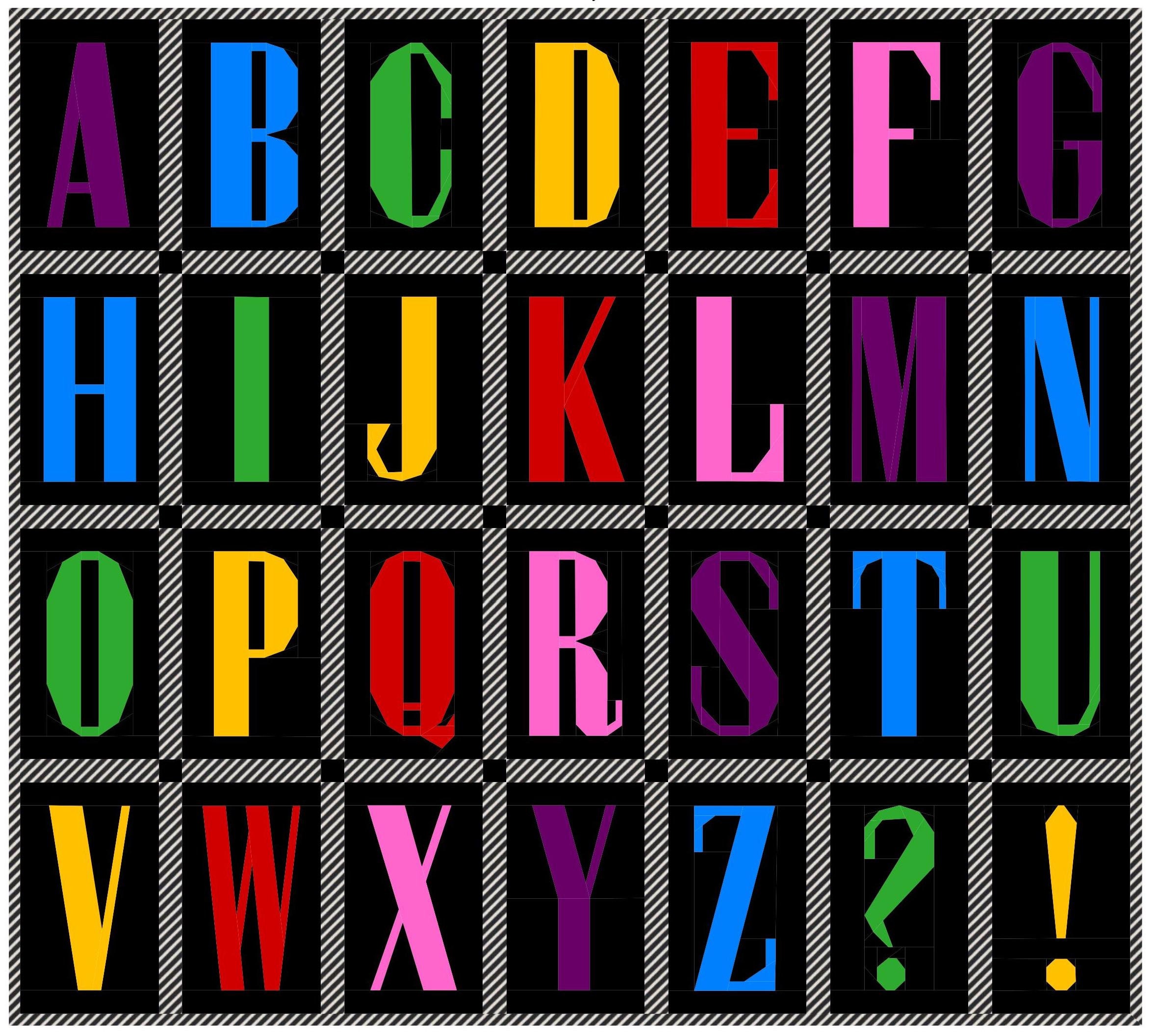Alphabet FPP Quilt Block Pattern Set: ABC Letters (digital Download ...