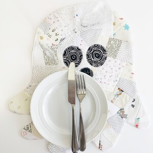 Ghost placemat/ coaster patched sewing pattern . The cutest little quilted ghost placemat pattern, perfect for your fabric scraps. The pattern is for a placemat and a Coaster.