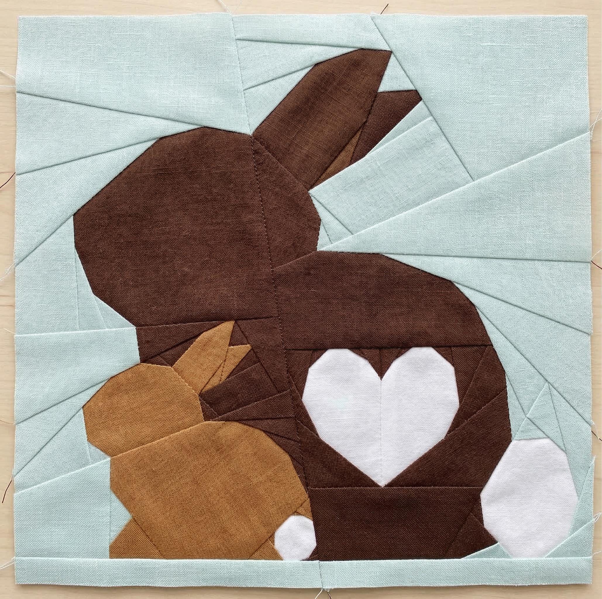 Bunny 5 Sizes Quilt Block Pattern: Foundation Paper Pieced, PDF Pattern ...