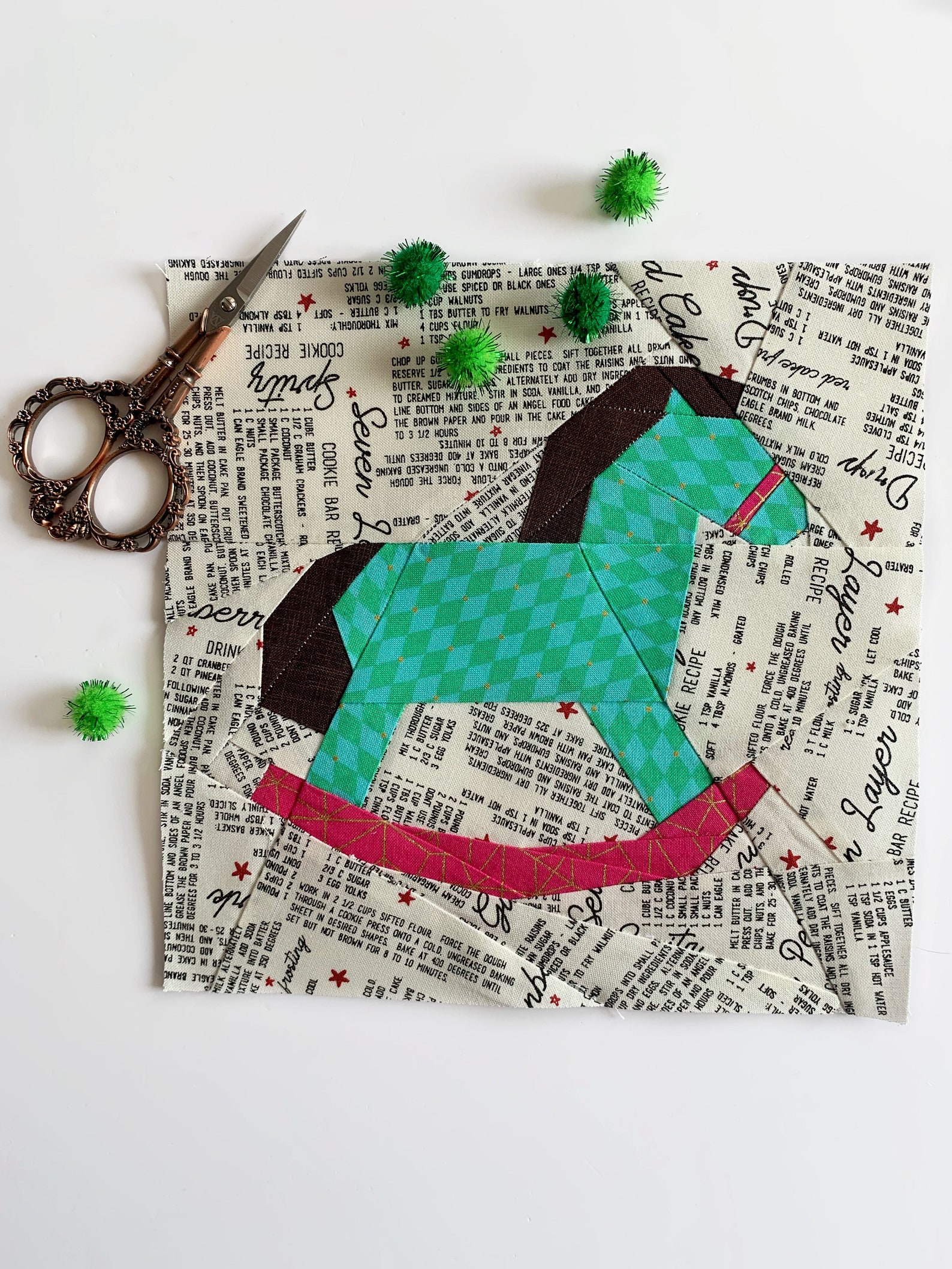 Rocking Horse Quilt Block Pattern PDF Instant Download Etsy
