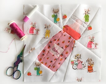 Baby Bottle Paper Piecing Pattern, PDF, Foundation Piecing, Baby Quilt Sewing Pattern, Foundation Paper Piecing Pattern