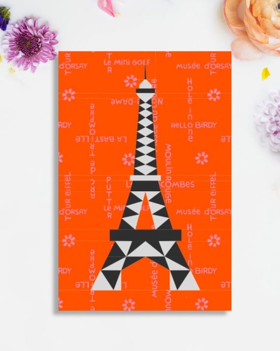 Eiffel Tower Quilt Block Pattern, PDF Instant Download, La